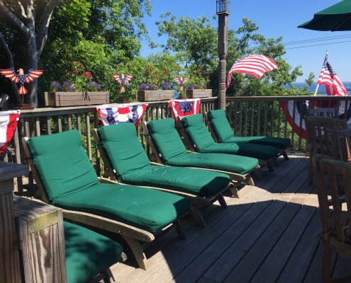 Second floor Bayview deck at Aerie House